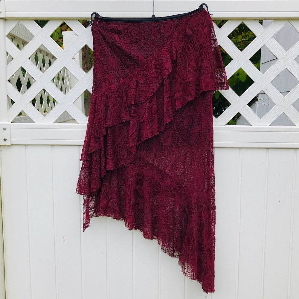 Ark & Co. sexy Burgundy Lace Skirt**Small $178